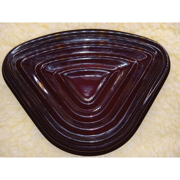Vintage Royal Ruby Triangle Tray Set Of 4 Anchor Hocking Ruby Red Small Trays - Picture 8 of 8